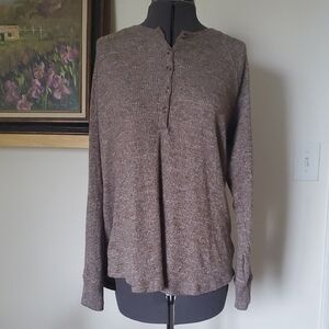 American Eagle Outfitters Brown Knit Henley